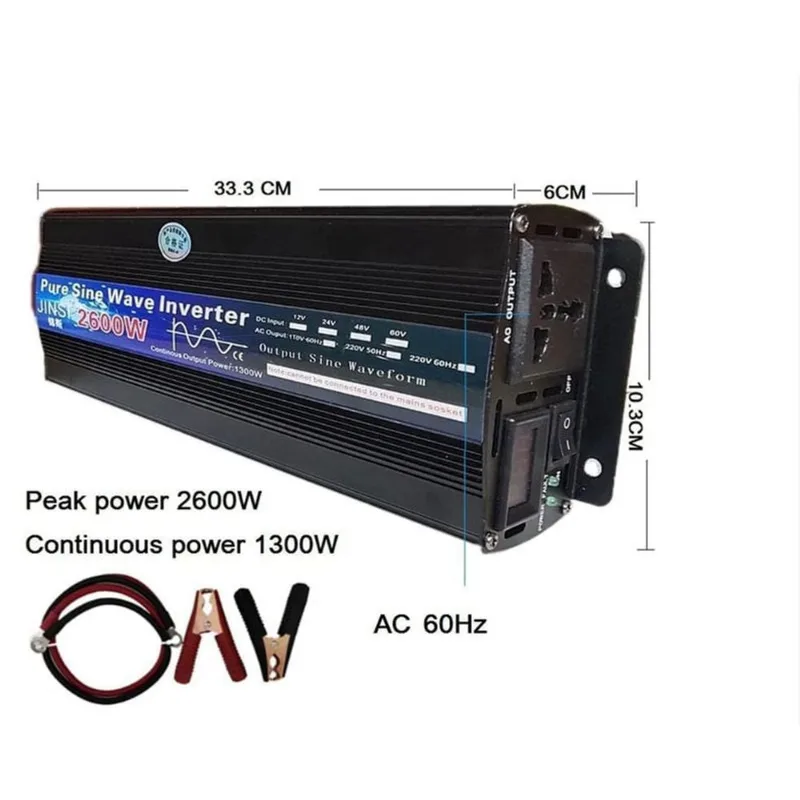 Inversor De Tensão 24V 220V 2600W Onda Senoidal Pura 60Hz