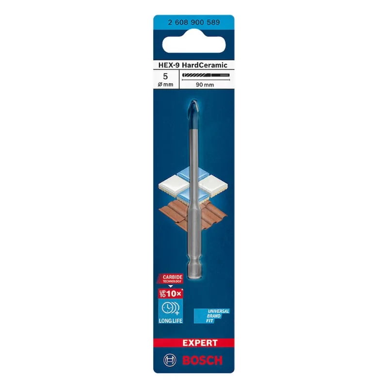 Broca para Porcelanato EXPERT HEX-9 Bosch Broca para Porcelanato 5x90mm EXPERT HEX-9 Bosch
