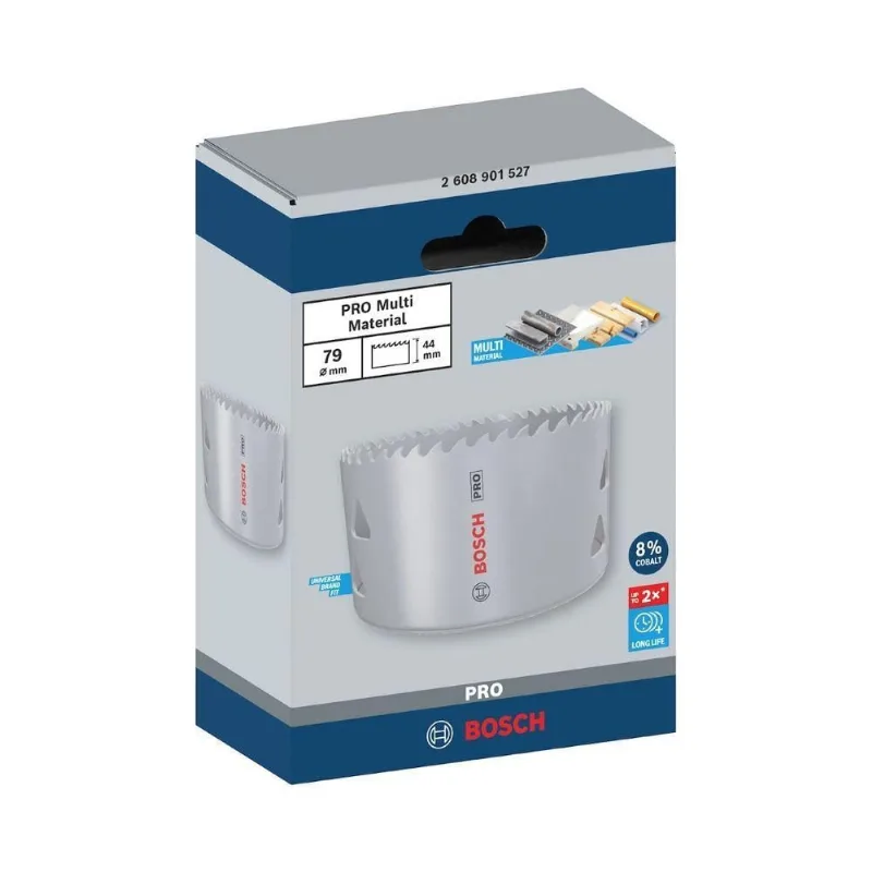 Serra Copo Pro Multi Material Cobalto 79MM com Tira de Dente Vario para Cortes Rápidos Bosch