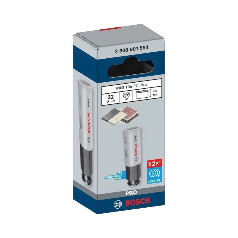 Serra Copo Pro Tile Power Change Plus com Revestimento Diamantado 22MM Bivolt Bosch