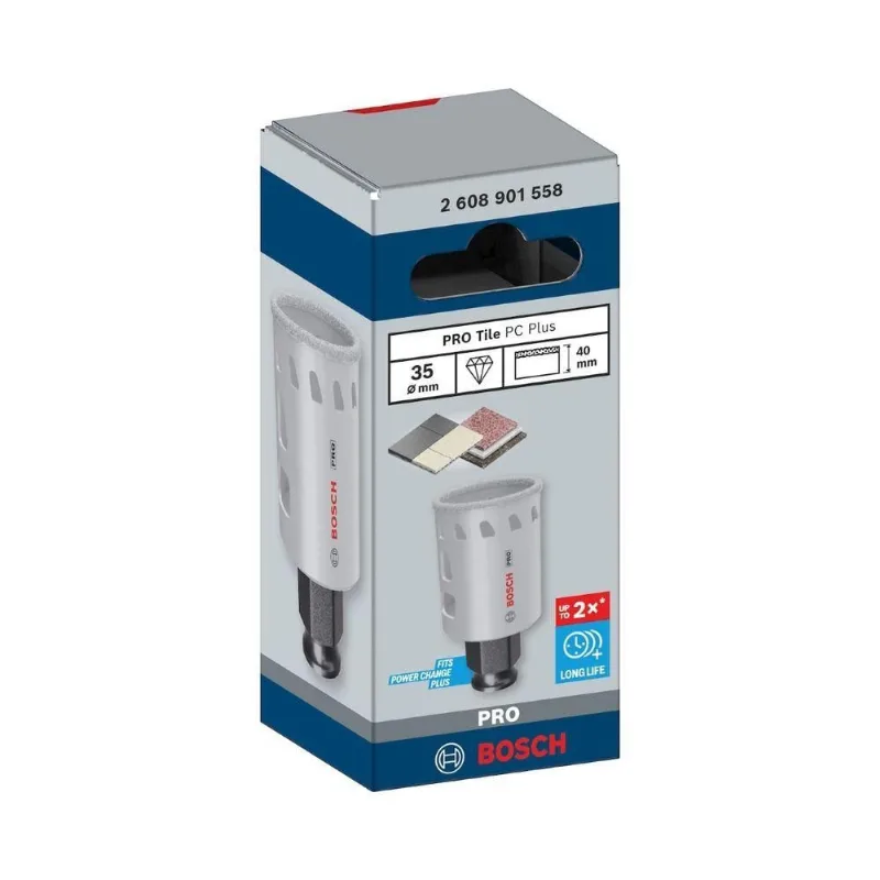 Serra Copo Pro Tile Power Change Plus 35MM com Revestimento de Diamante Bivolt Bosch