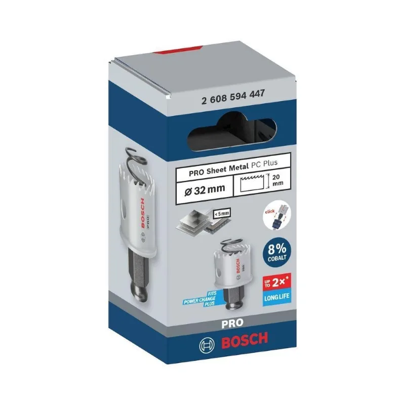 Serra Copo Pro Sheet Metal Power Change Plus 32MM com Dentes Vario e Batente de Profundidade Bosch