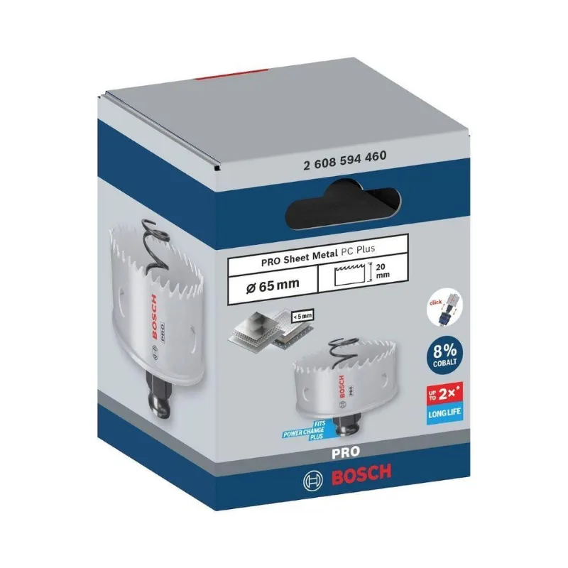 Serra Copo Pro Sheet Metal Power Change Plus 65MM com Dentes Vario para Corte em Chapas Bosch