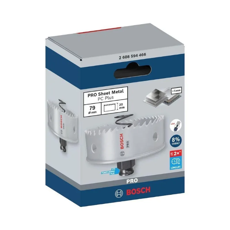 Serra Copo Pro Sheet Metal Power Change Plus 79mm com HSS Bimetal 8% Cobalto Bivolt Bosch