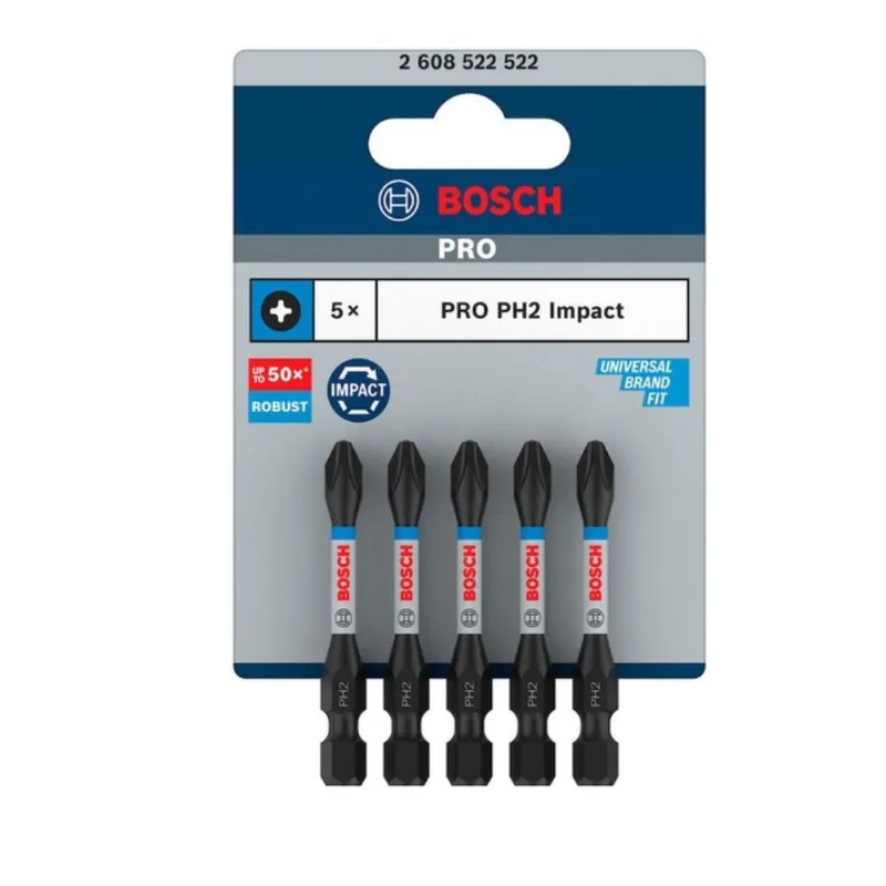 Jogo bits impact control ph2 55mm 5 peças bosch