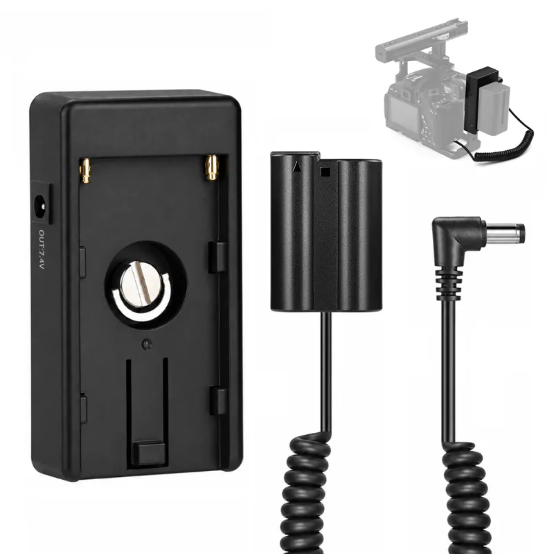 Plate Adaptador Np-f Com Dummy Dc Espiral Ep-5b Para Bateria Nikon En-el15