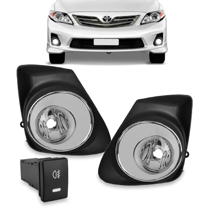 Kit Farol Auxiliar Corolla 12/ Com Aro Cromado Anxt