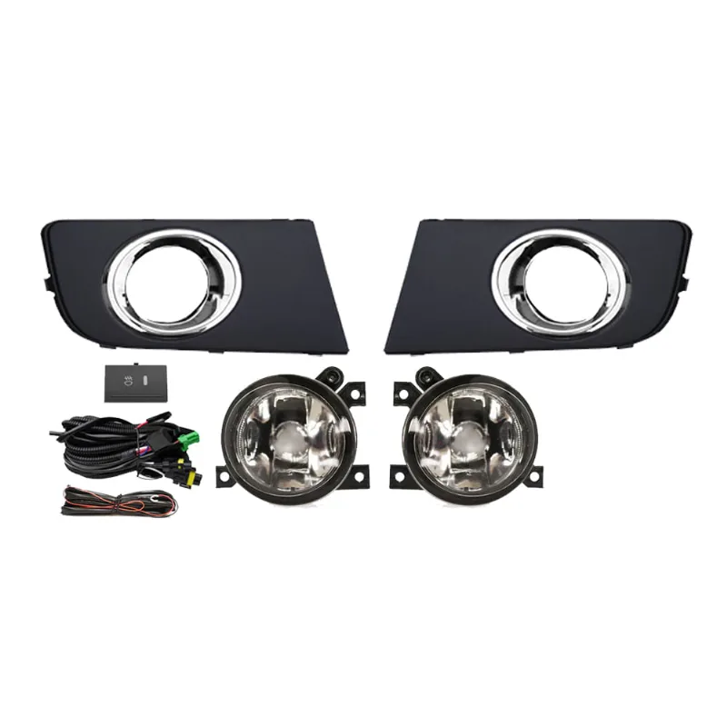 Kit Farol Auxiliar Amarok 10/14 Com Aro Cromado e Interruptor Painel Anxt