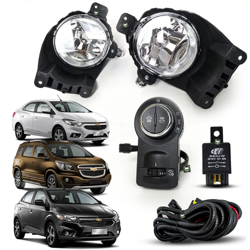 Kit Farol Auxiliar de Milha Sem Grade Com Neblina Traseira Onix 2018 e 2019