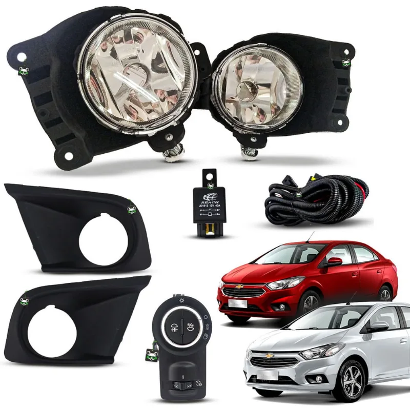 Kit Farol Auxiliar de Milha Com Moldura Onix lt 2018 2019