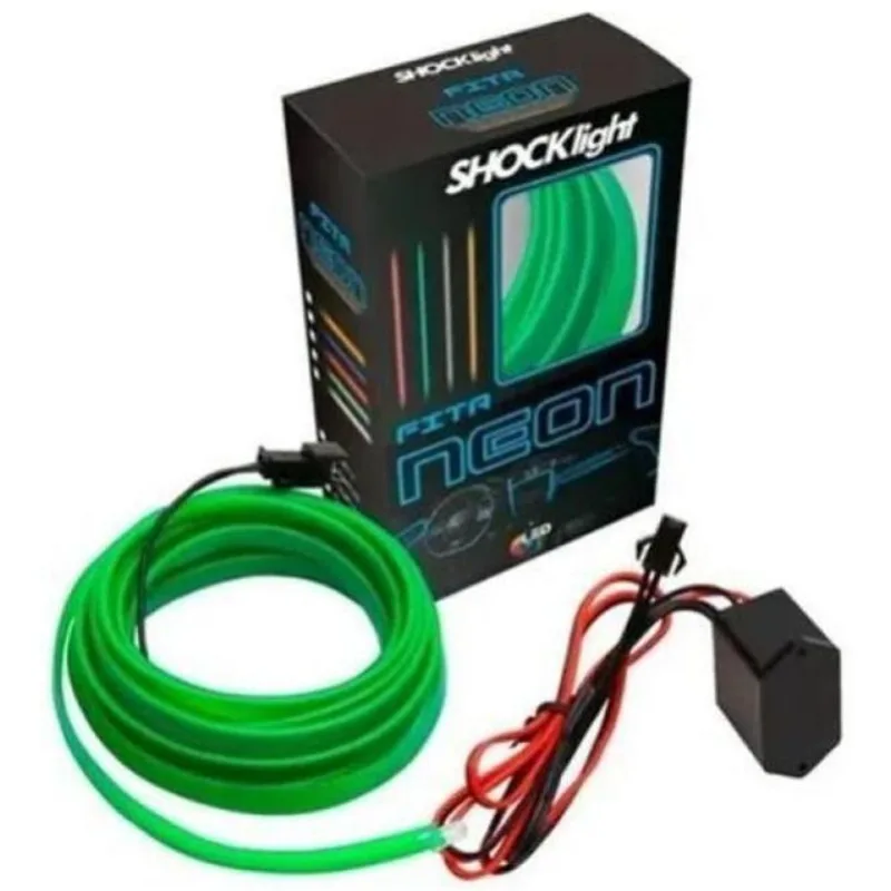 Fita Led Neon Verde 5 Metros Para Painel/interior Automotivo