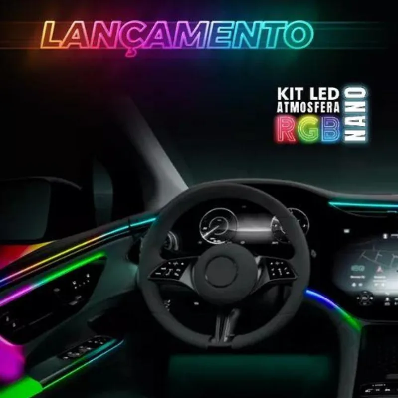 Kit Led Rgb Nano 6x1 - Fitas 110cm/35cm + Driver + Cabo