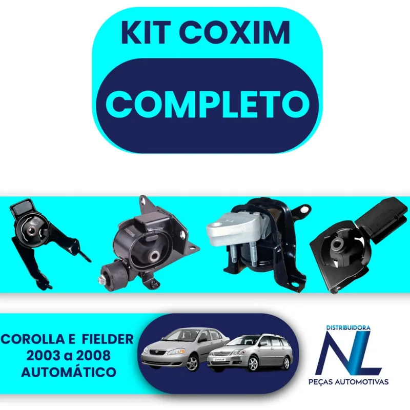Kit 04 coxim calco motor cambio Corolla 2002 a 2008 Automático