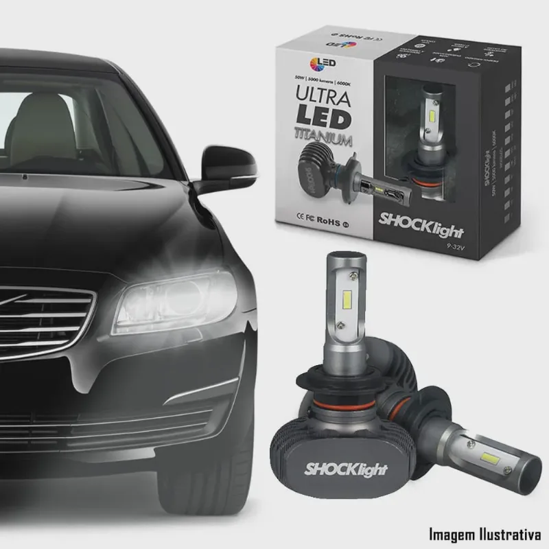 Kit Ultra Led Titanium H7 6000k 50W Shock Ligth