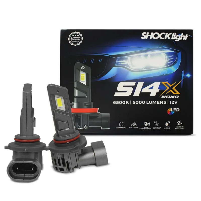Kit Lâmpadas LED HB3 9005 S14x 6500k 5000 Lumens 22w