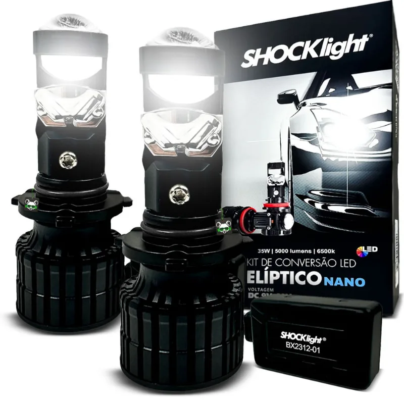 Kit Lâmpada Conversão Led Nano Projetor Elíptico 5000l H4