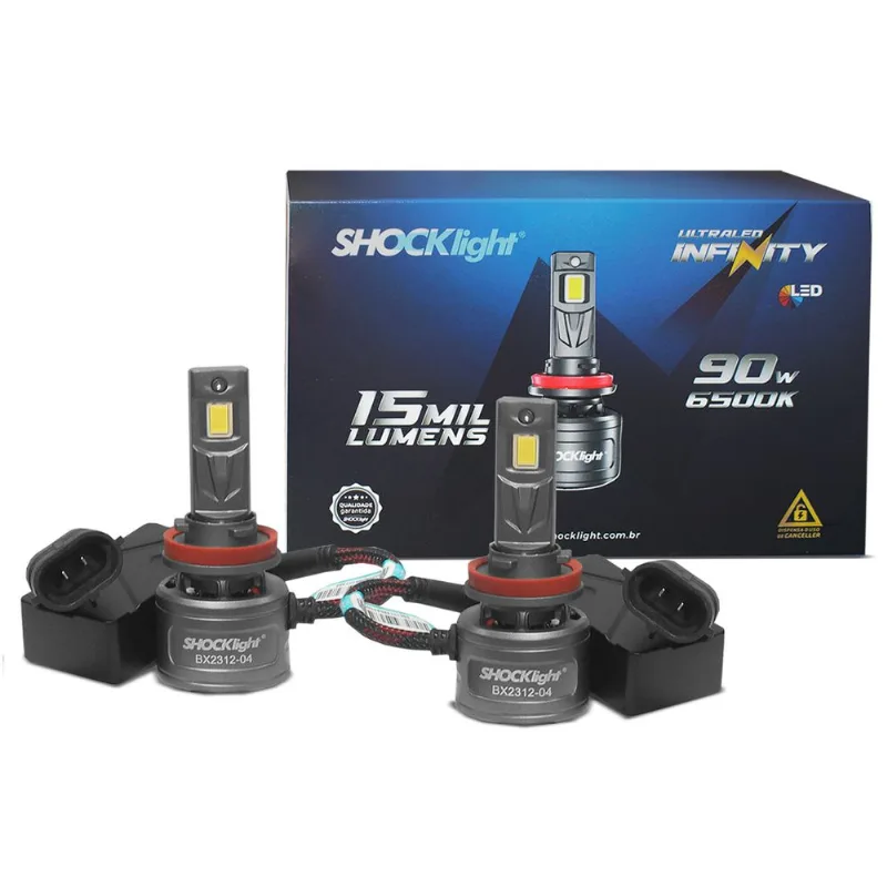 Kit Lâmpadas Ultra LED HB4 Infinity 6500k 15000 Lumens 90w