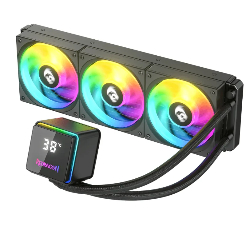 Water Cooler Redragon 360mm ARGB 2550RPM Display Magnético USB-C Preto - CCW-3017