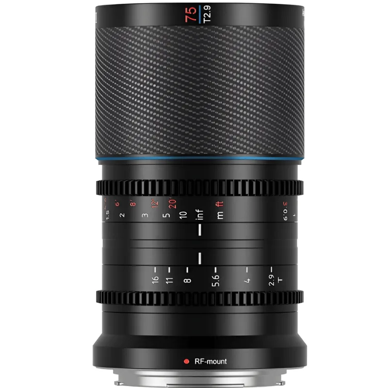 Lente Sirui 75mm T2.9 1.6x Saturn Anamórfica Full-Frame Canon RF