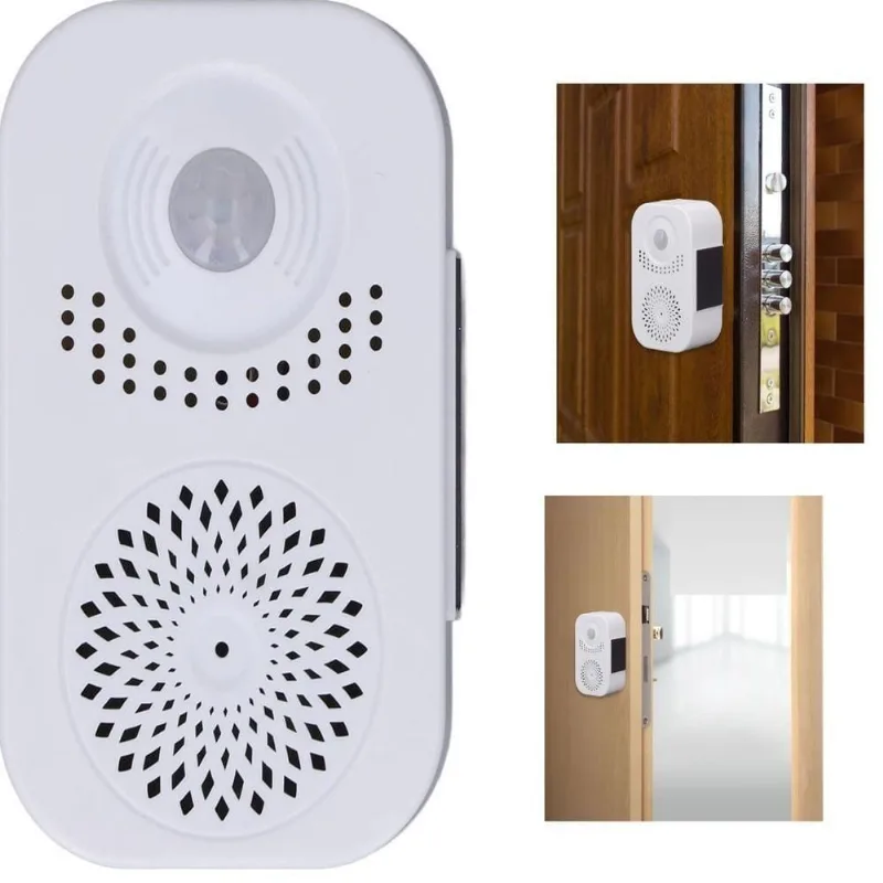 Campainha Sensor Inteligente 7880 com Lembrete de Presença por Voz e Detector de Movimento Branco