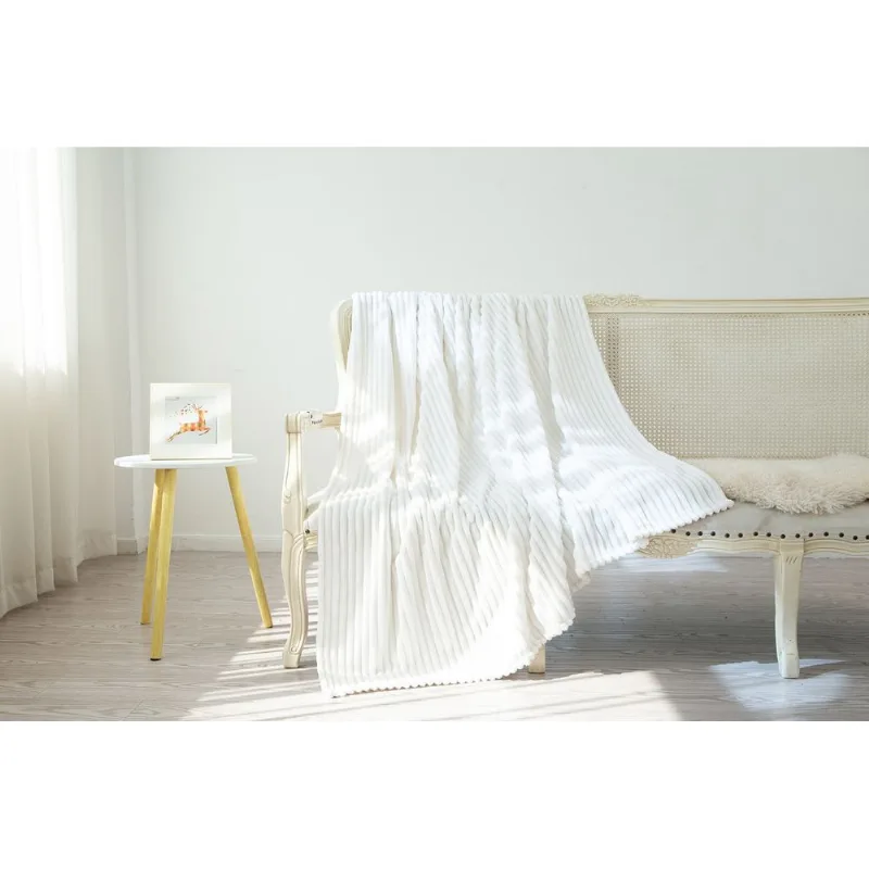 Cobertor Flanelado Solteiro Branco 150 x 200cm Member's Mark