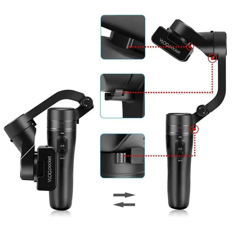 Estabilizador Gimbal Feiyutech Vlog Pocket Dobrável 3 Eixos