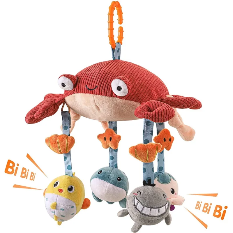 Brinquedos para bebês tumama para 0 3 6 9 a 12 meses, carrinho de pelúcia de atividade e brinquedo pendurado para bebê carro cadeirinha viagem, brinqu - Não Disponível - Brinquedos