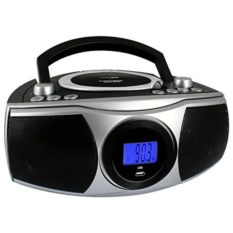Hannlomax HX-315CD cd portátil/MP3 Boombox, Rádio am/fm, Radio Frequency Digital, Bluetooth, Porta USB para Reprodução MP3, Display lcd, Aux-in, fonte de energia ac/dc (Preto)