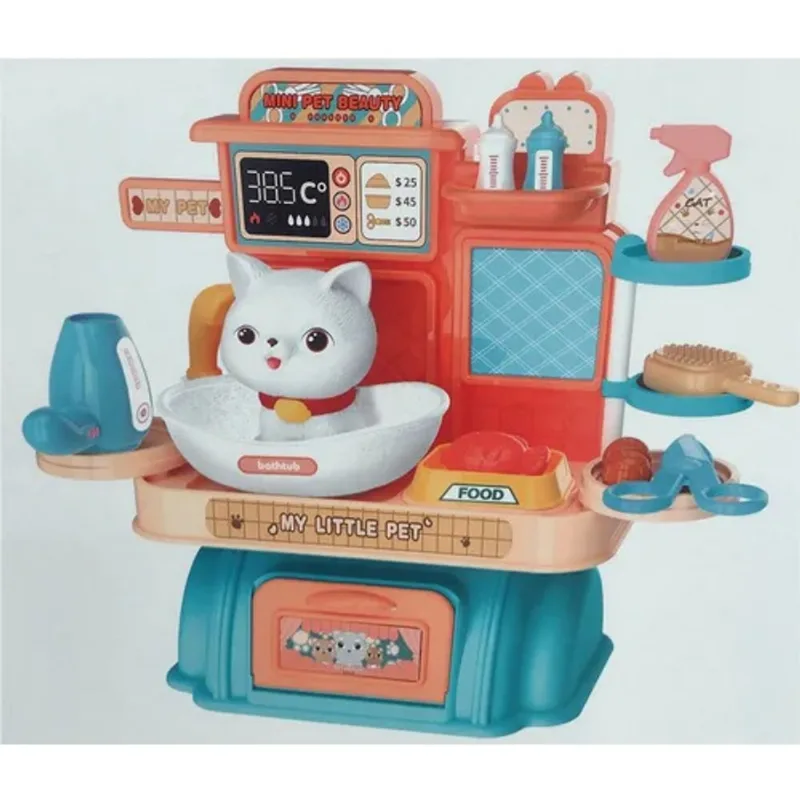 Kit Petshop Infantil Maleta Bancada Brinquedo Faz De Conta
