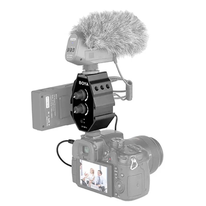 Adaptador de Audio Boya BY-MP4 para Câmeras