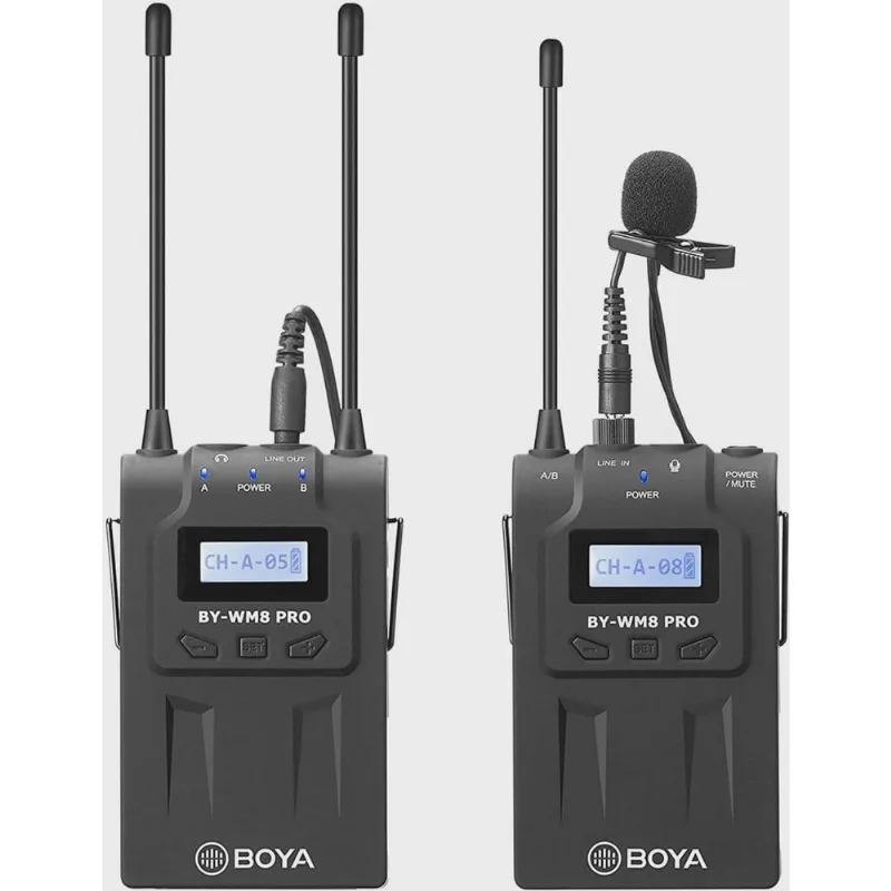 Sistema Microfone de Lapela Sem Fio Boya BY-WM8 Pro-K1 uhf Wireless