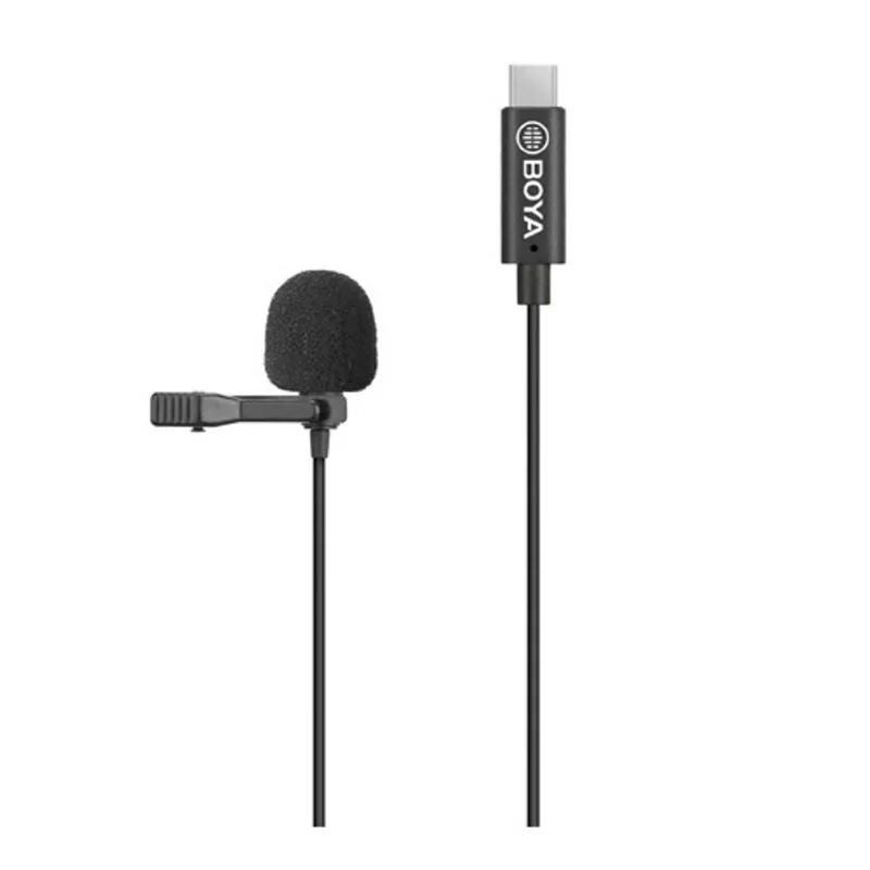 Microfone de lapela Boya BY-M3 para dispositivos usb-c