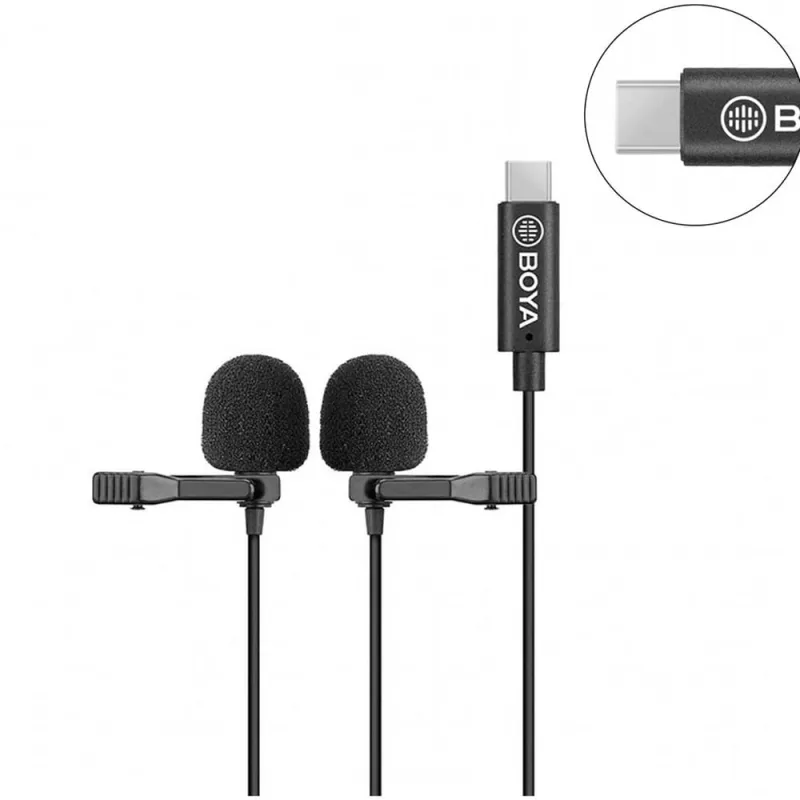 Microfones Duplo Lapela Boya BY-M3D Omnidirecional usb-c (Android) - Não Disponível - Instrumentos Musicais