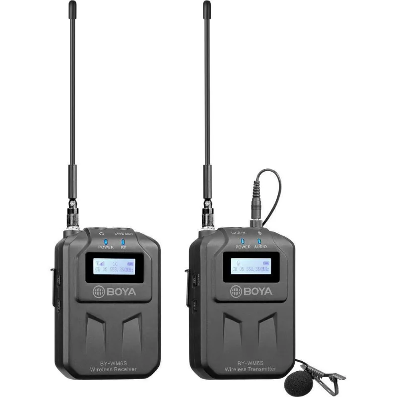 Sistema Microfone Lapela Sem Fio Boya By-Wm6S Wireless Uhf