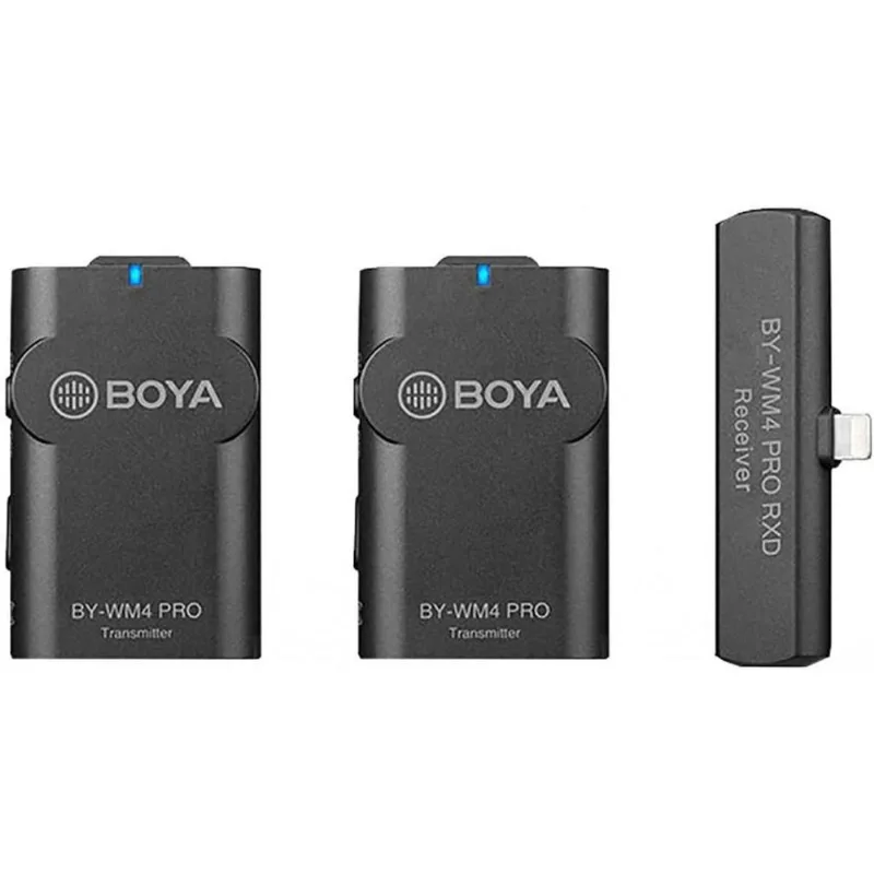 Microfone Boya By Wm4 Pro K4 Lapela Sem Fio Duplo Conector