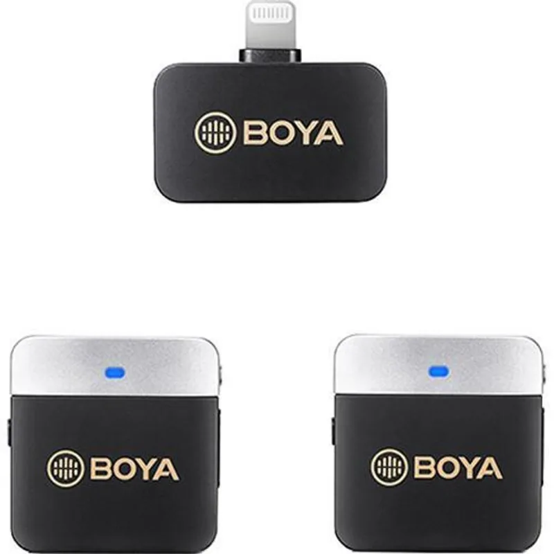 Sistema Microfone Sem Fio Boya By-m1v6 Duplo Lightning