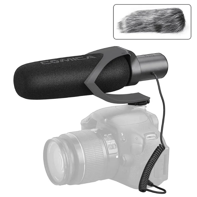 Microfone Shotgun Comica CVM-V30 Pro B Supercardióide Direcional (Preto)
