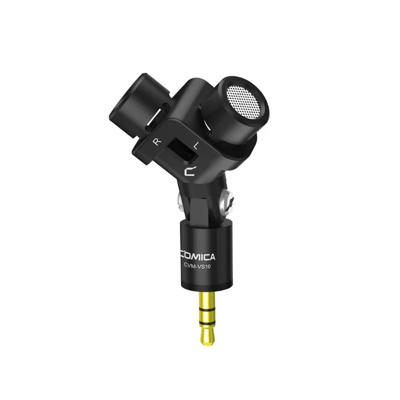 Microfone Comica CVM-VS10 Mini Cardioide xy Estéreo para Câmeras e GoPro