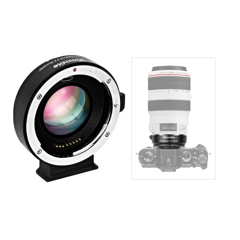 Adaptador Commlite cm-ef-fx booster Redutor Focal 0.71x Lente Canon ef/ef-s para FujiFilm X-Mount - Não Disponível