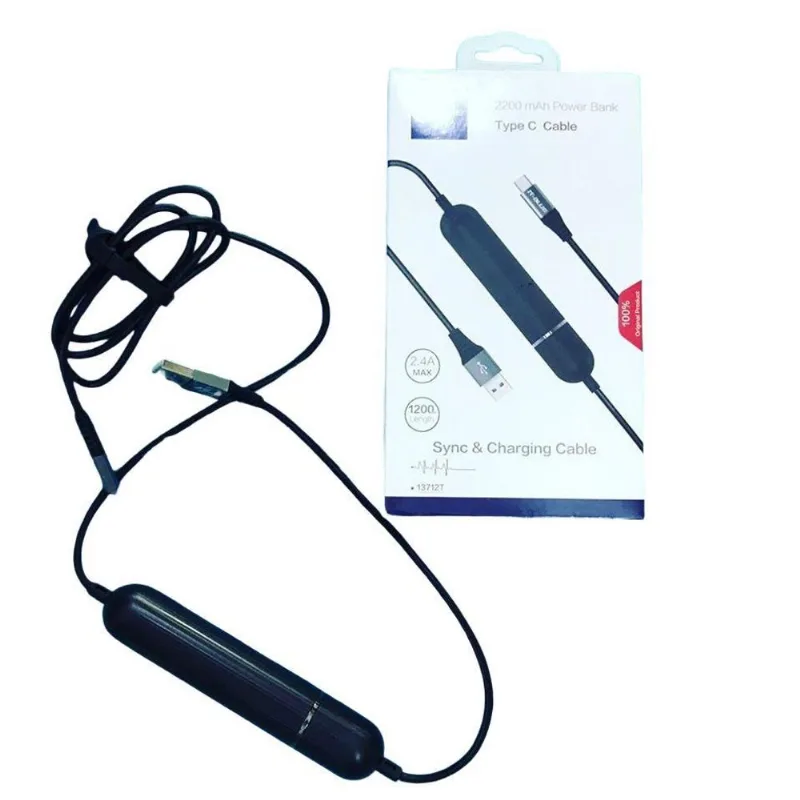 Power Bank Bateria 2200mah It-blue Com Cabo Usb Tipo C