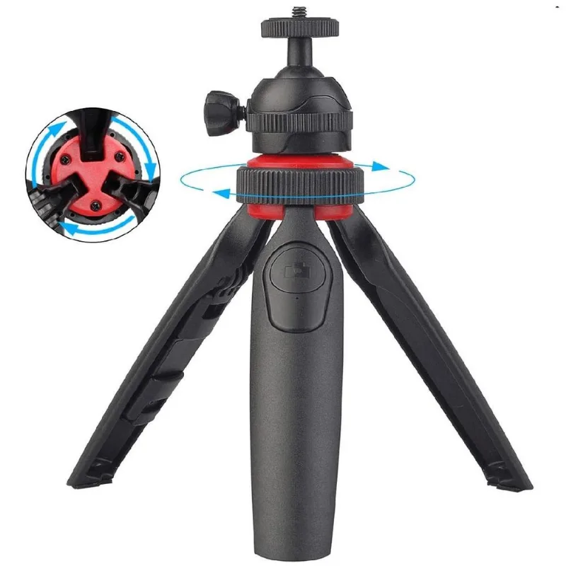Mini Tripé Multifuncional Portátil Lensgo L322 com Suporte e Controle Remoto BT para Smartphone e Câmeras