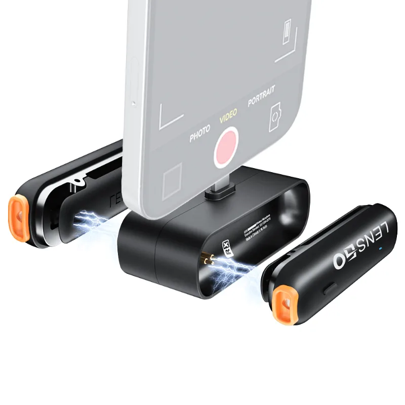 Sistema Microfone Duplo Lensgo 318c Mini Sem Fio Usb-c Para Smartphones