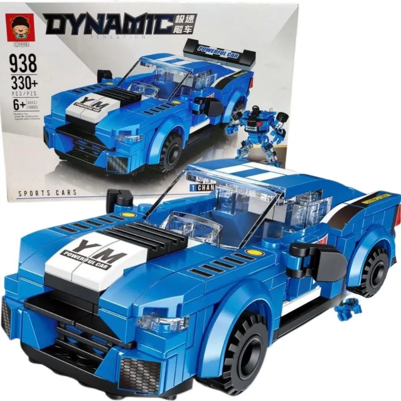 Bloco De Montar Brinquedo Dynamic 330 Pç 2Em1 Carro E Robo