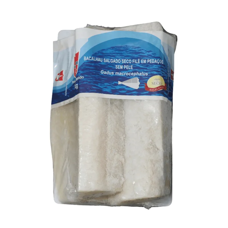 Bacalhau Norueguês Bacalanor Salgado Filé em Pedaços 800g - SEM MARCA - Peixaria