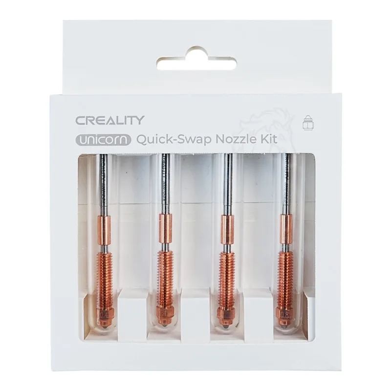 Kit de 4 Bicos para Impressão 3D Creality de Troca Rápida Unicórnio 0.4mm, 0.6mm, 0.8mm K1 Ender V3