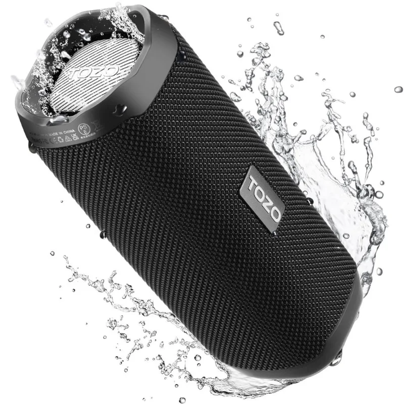 Alto-falante Bluetooth tozo PA2 Dual Drivers Dual Bass Preto