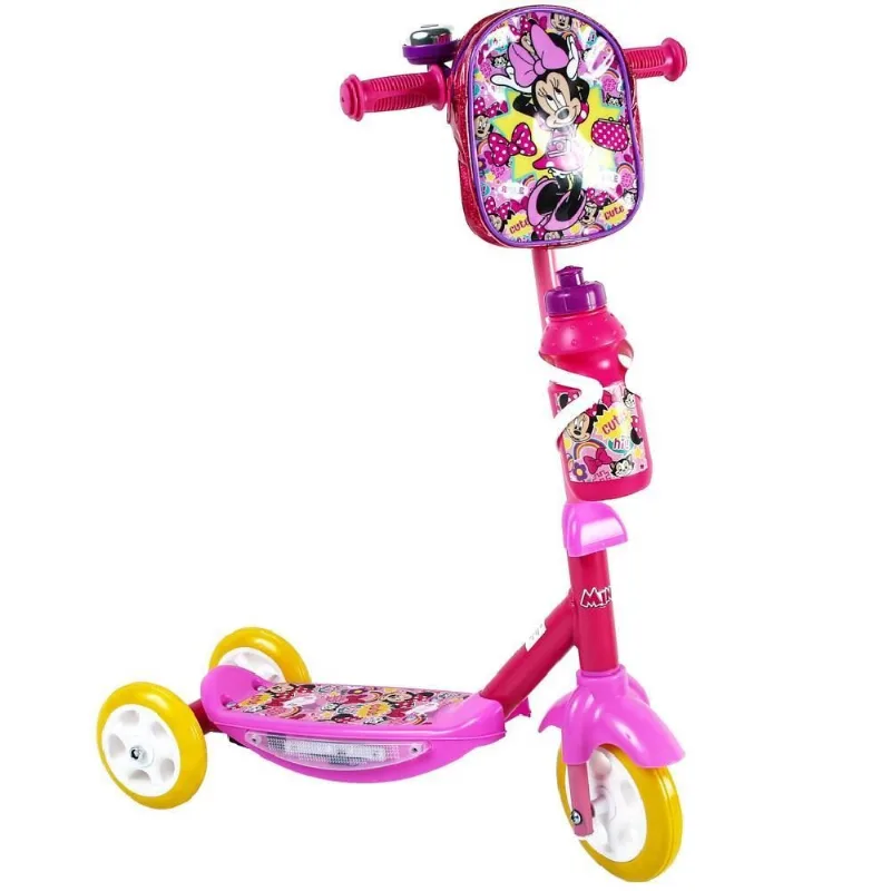 Patinete Minnie 3 Rodas com Garrafa e Mochila Havan Toys - HBR0589