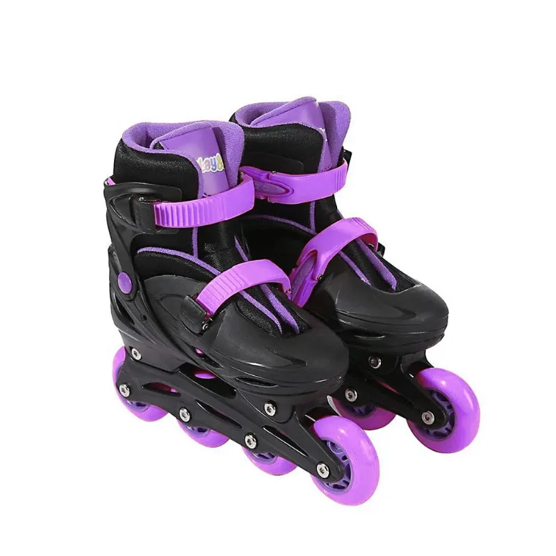 Patins Infantil para Criança com Led 4 Rodas In Line Tri Line Feminino 36-39 Lilás