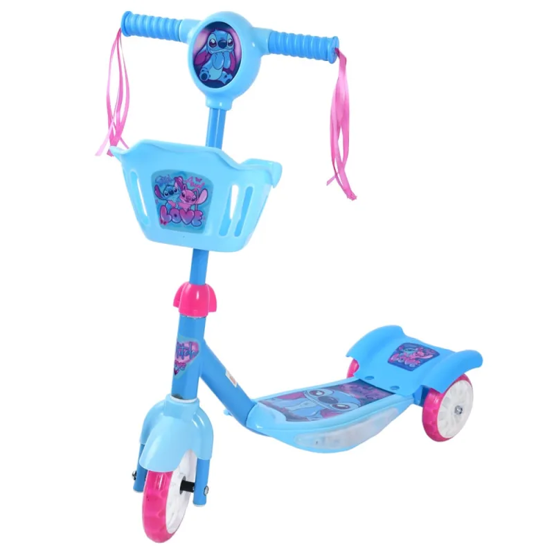 Patinete Infantil com LED e Som Brink+ Stitch e Angel 3 Rodas Azul e Rosa - Brink+ - Esporte E Lazer