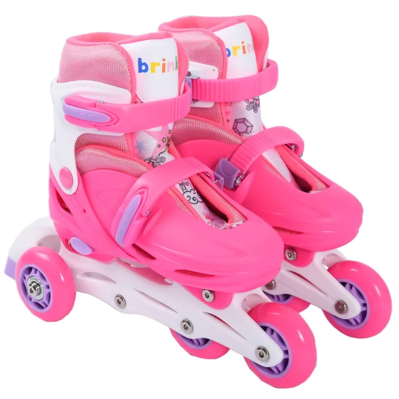 Patins Infantil Triline com Kit de Proteção Brink+ Rosa 32-35 - Brink+ - Brinquedos